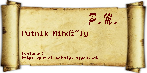 Putnik Mihály névjegykártya